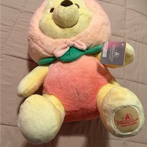 Peach Winnie the Pooh Shanghai Disney Plush Toy - Pink, Yellow, and Green